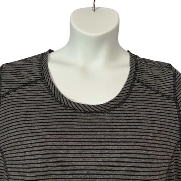 ActiveZone by Penningtons, Striped Short Sleeve Tee, Plus Size X, Gray, Black - Picture 3 of 8